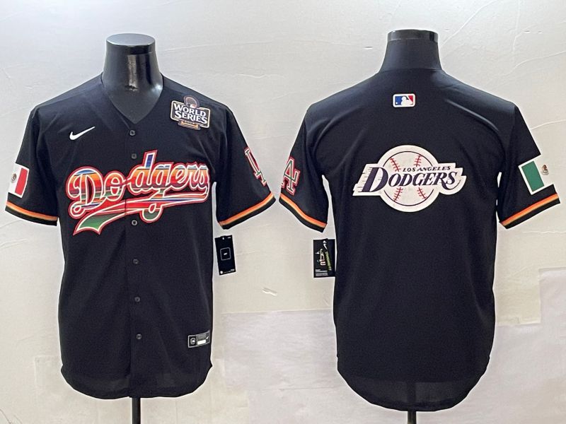 Men Los Angeles Dodgers Blank Black rainbow Nike 2025 MLB Jersey style 27